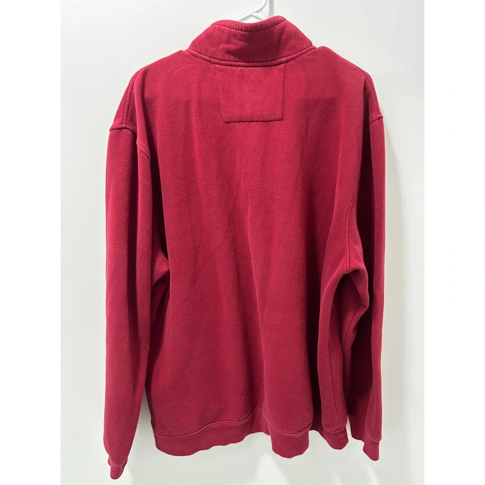 Arrow USA 1851 Mens Red Quarter Zip Fleece Pullover Sweatshirt Size XL